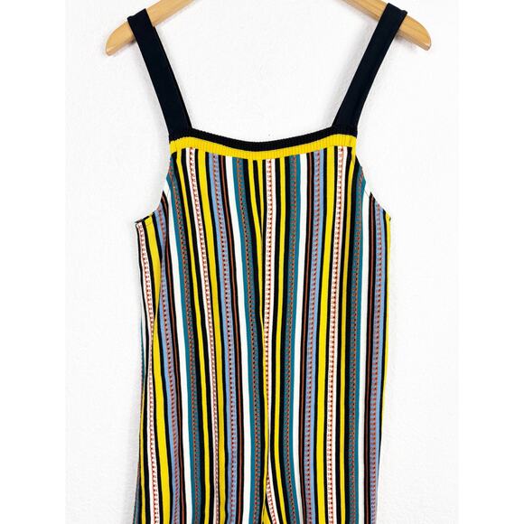 Zara Knit Multi Color Striped Romper Small Sleeveless Bohemian Lightweight - Picture 9 of 14